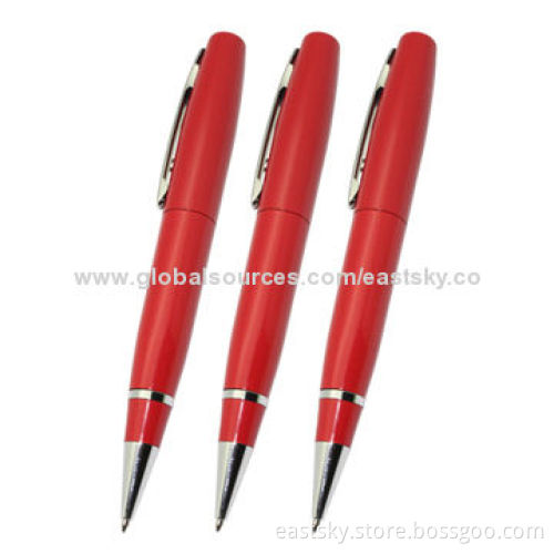 Custom Pen-shaped USB Flash Drive, Warranty Free for 2 Years, Metal Material